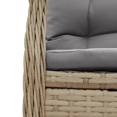 spisebordssæt til haven 5 dele med hynder polyrattan beige