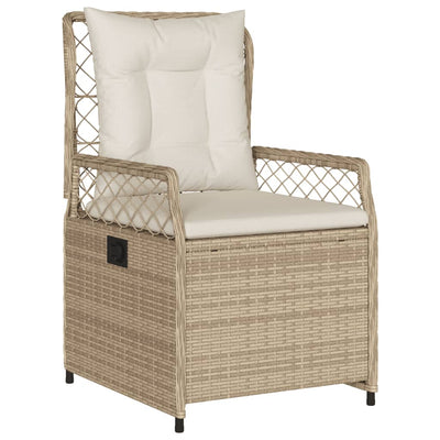 spisebordssæt til haven 5 dele med hynder polyrattan beige