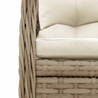 spisebordssæt til haven 5 dele med hynder polyrattan beige