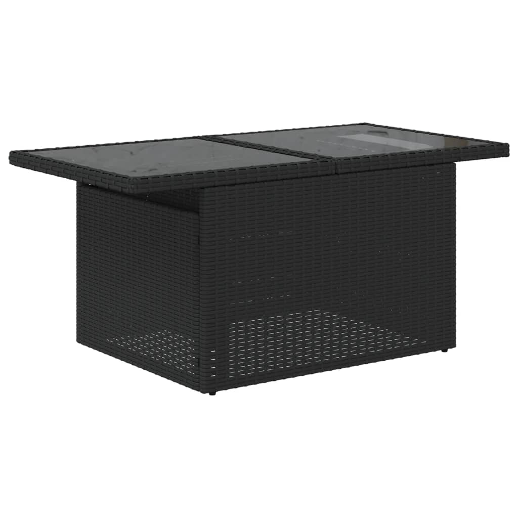 sofasæt til haven 7 dele med hynder polyrattan sort