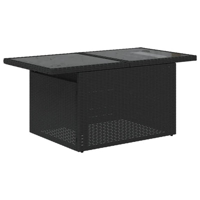 sofasæt til haven 7 dele med hynder polyrattan sort