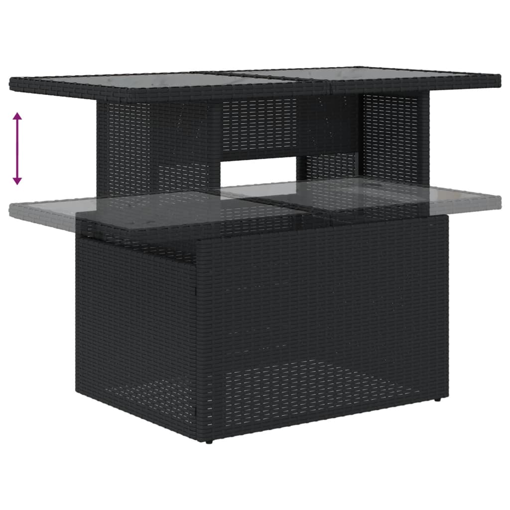 sofasæt til haven 7 dele med hynder polyrattan sort