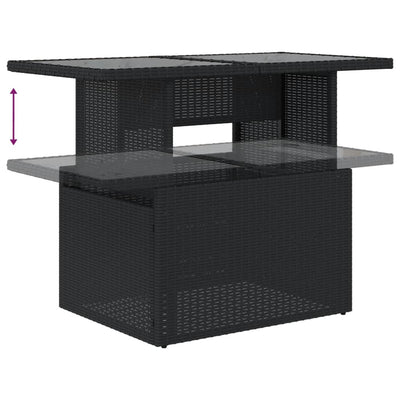 sofasæt til haven 7 dele med hynder polyrattan sort