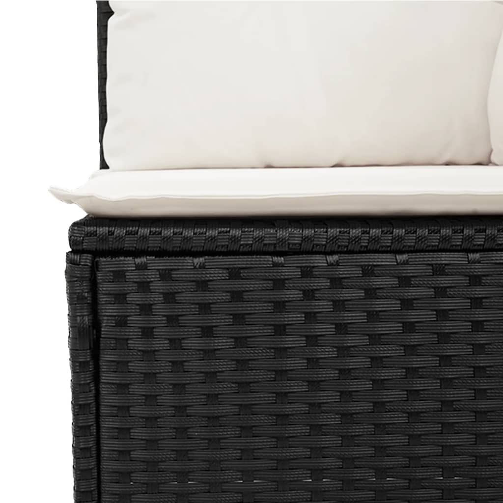 sofasæt til haven 7 dele med hynder polyrattan sort