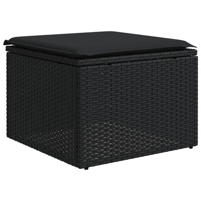 sofasæt til haven 8 dele med hynder polyrattan sort