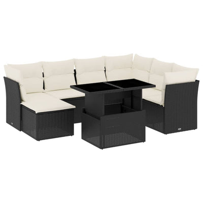 sofasæt til haven 8 dele med hynder polyrattan sort