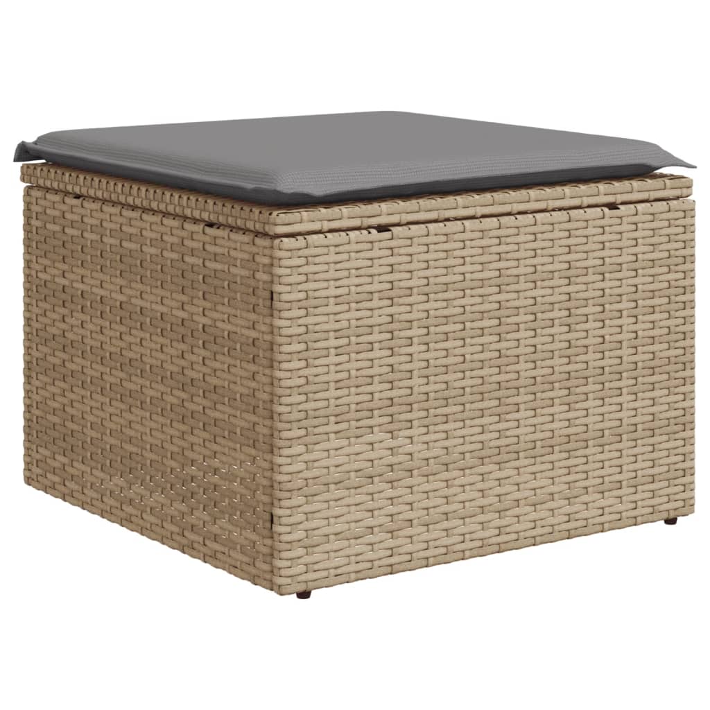 sofasæt til haven 9 dele med hynder polyrattan beige