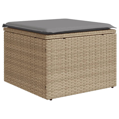 sofasæt til haven 9 dele med hynder polyrattan beige
