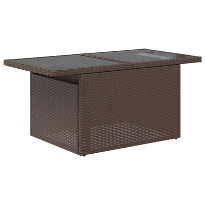 sofasæt til haven 10 dele med hynder polyrattan brun