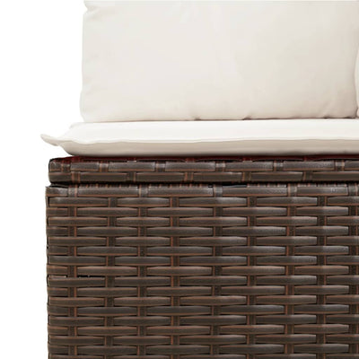 sofasæt til haven 10 dele med hynder polyrattan brun