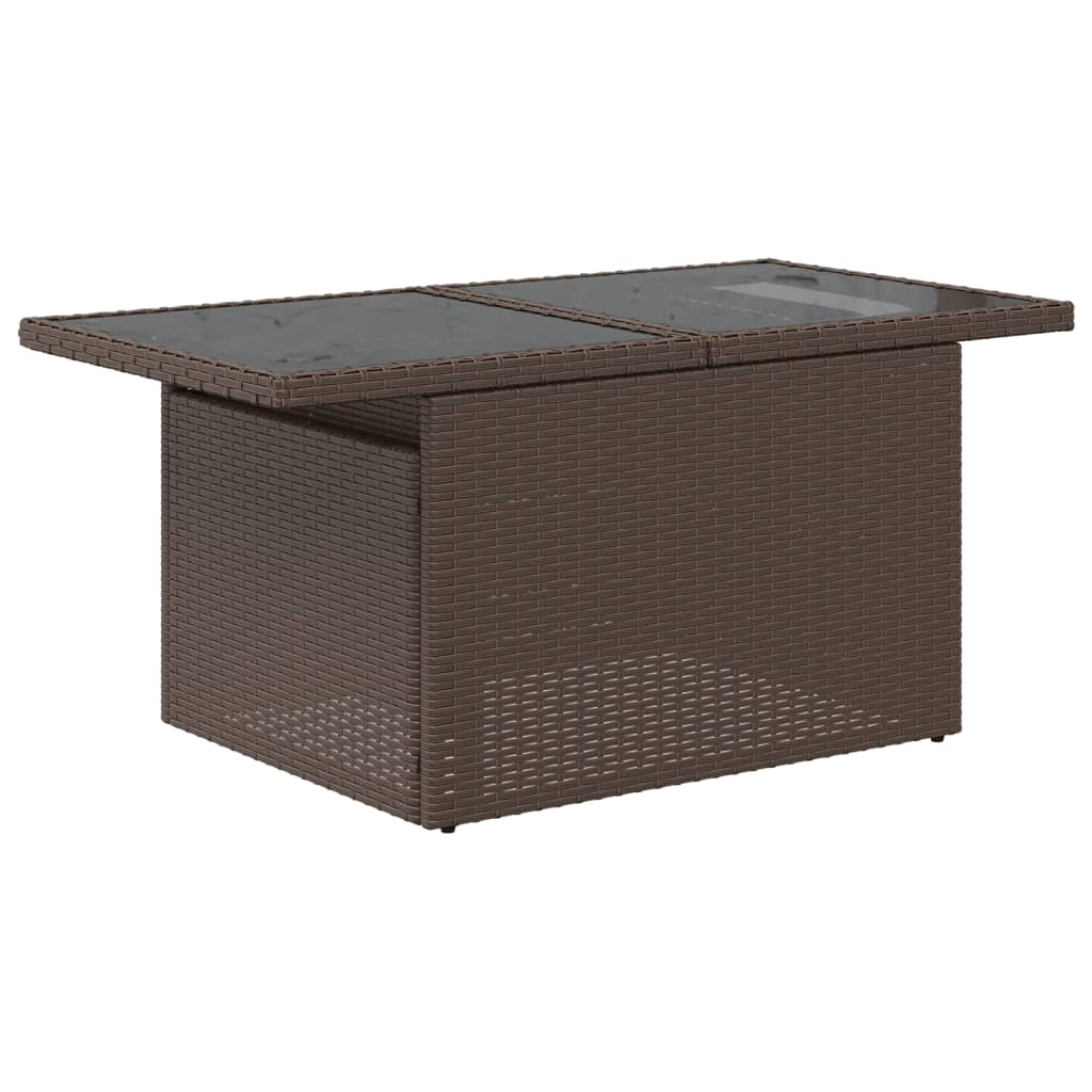 sofasæt til haven 7 dele med hynder polyrattan brun