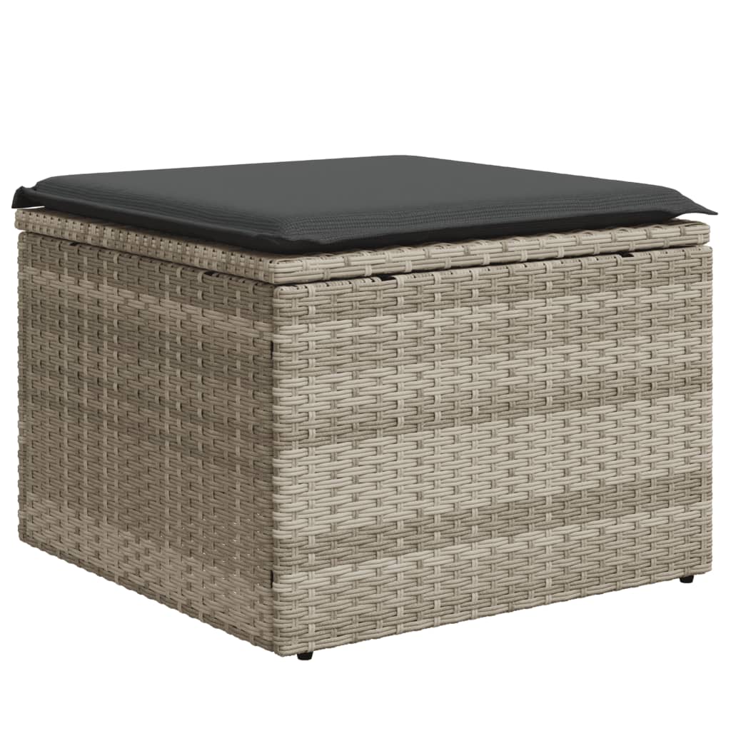 sofasæt til haven 6 dele med hynder polyrattan lysegrå