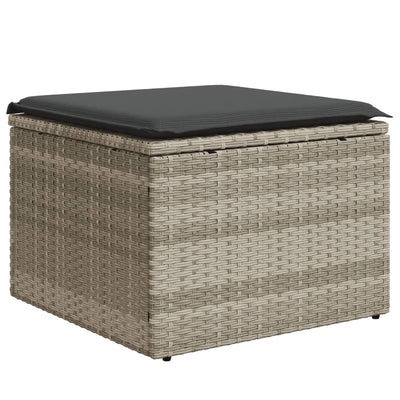 sofasæt til haven 6 dele med hynder polyrattan lysegrå