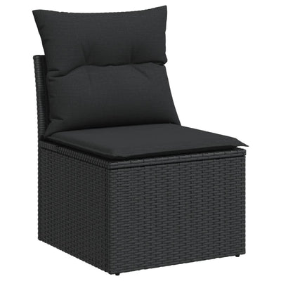 sofasæt til haven 7 dele med hynder polyrattan sort