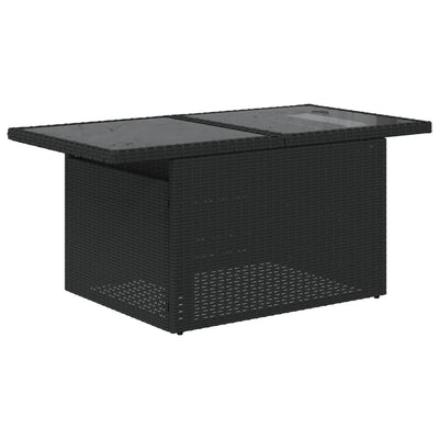 sofasæt til haven 7 dele med hynder polyrattan sort