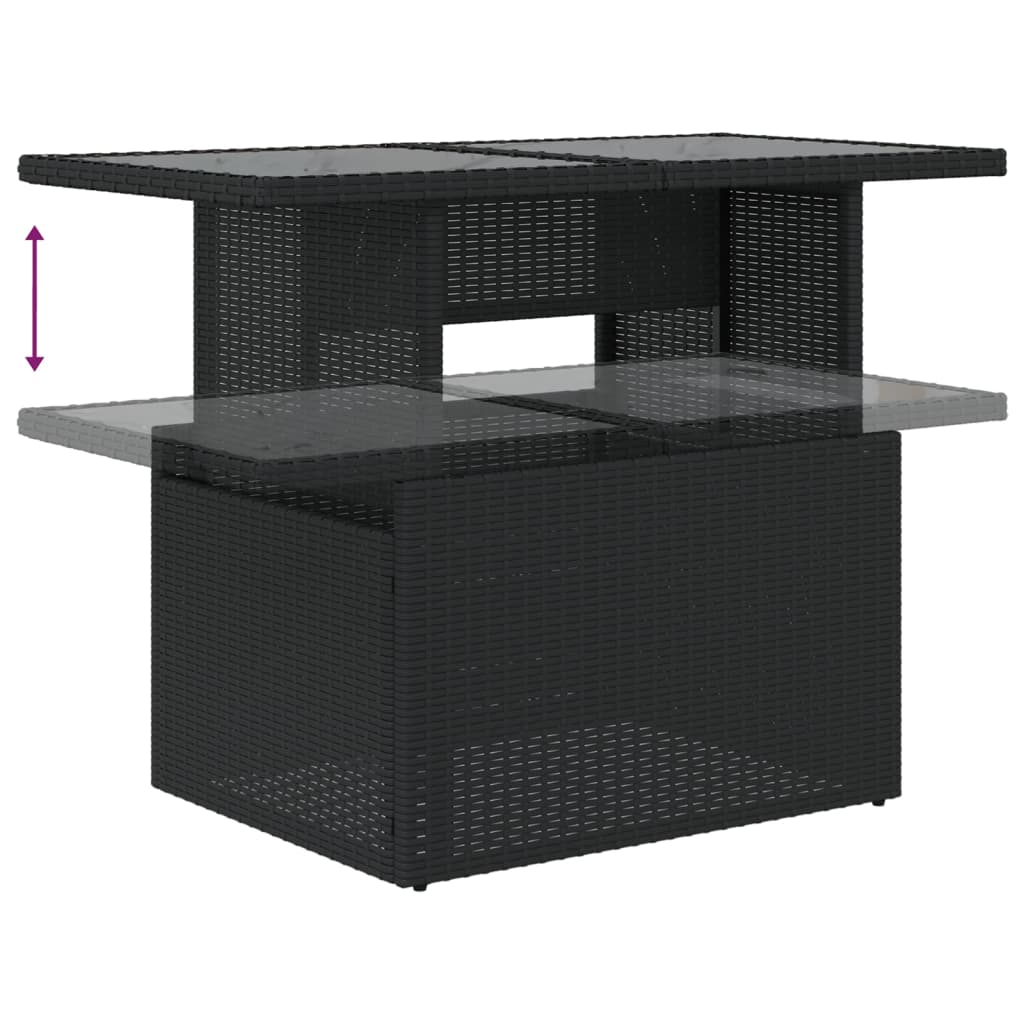 sofasæt til haven 7 dele med hynder polyrattan sort