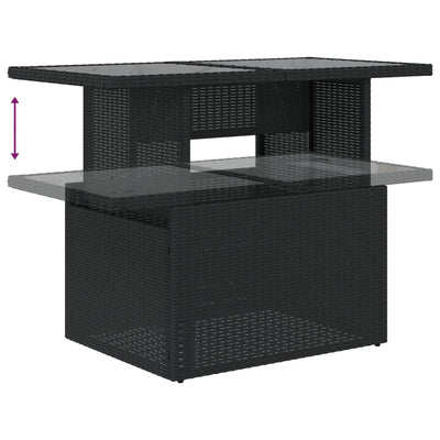 sofasæt til haven 7 dele med hynder polyrattan sort