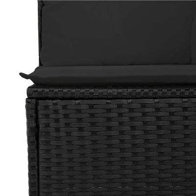 sofasæt til haven 7 dele med hynder polyrattan sort
