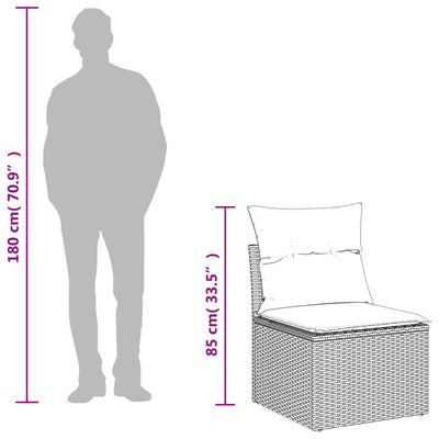 sofasæt til haven 7 dele med hynder polyrattan sort