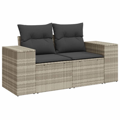 loungesæt til haven 11 dele med hynder polyrattan grå