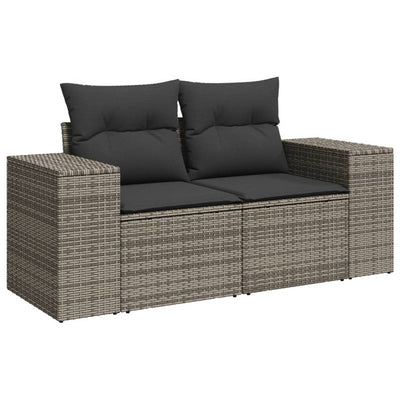 loungesæt til haven 11 dele med hynder polyrattan grå