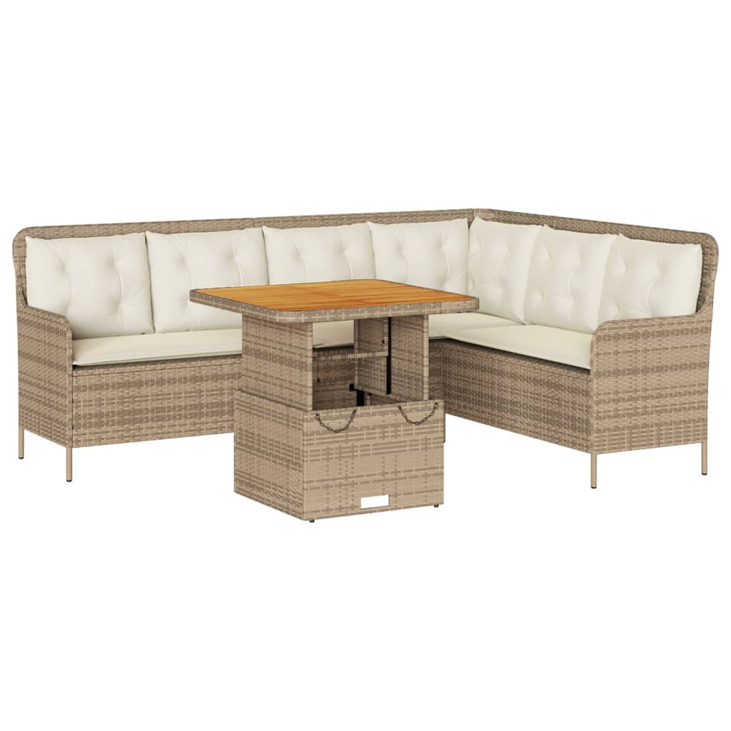 sofasæt til haven 2 dele med hynder polyrattan beige
