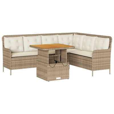sofasæt til haven 2 dele med hynder polyrattan beige