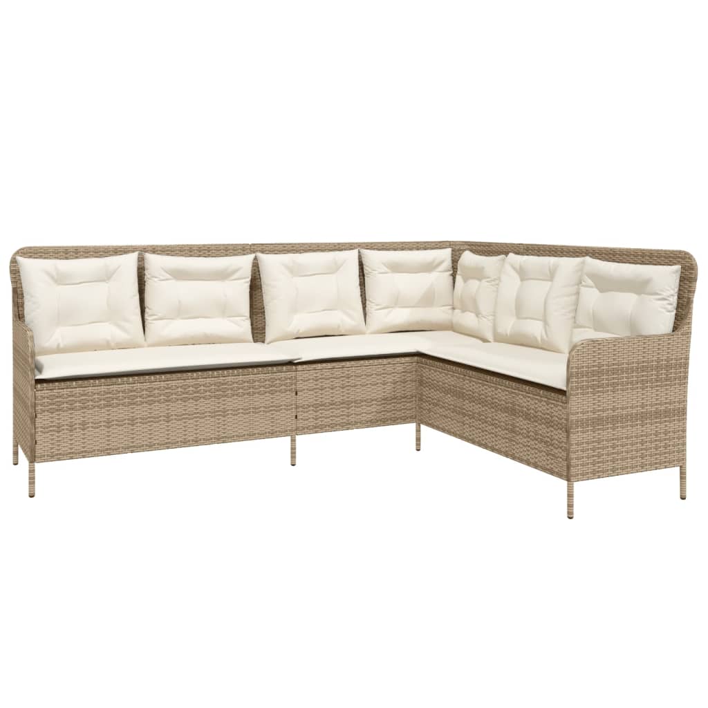sofasæt til haven 2 dele med hynder polyrattan beige