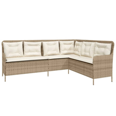 sofasæt til haven 2 dele med hynder polyrattan beige