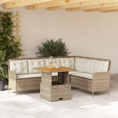 sofasæt til haven 2 dele med hynder polyrattan beige