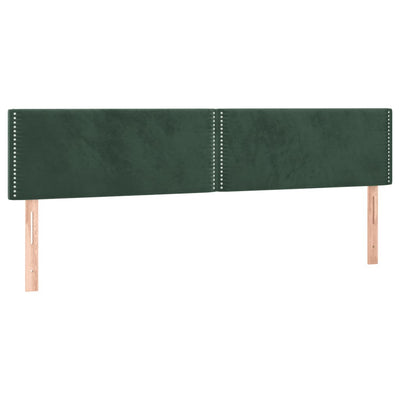 kontinentalseng med madras og LED-lys 120x190cm fløjl mørkegrøn