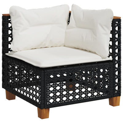 sofasæt til haven 7 dele med hynder polyrattan sort