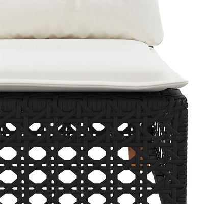 sofasæt til haven 7 dele med hynder polyrattan sort