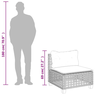 sofasæt til haven 7 dele med hynder polyrattan sort