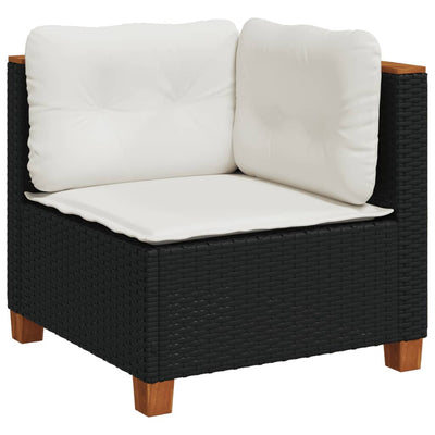 sofasæt til haven 9 dele med hynder polyrattan sort