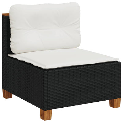 sofasæt til haven 9 dele med hynder polyrattan sort