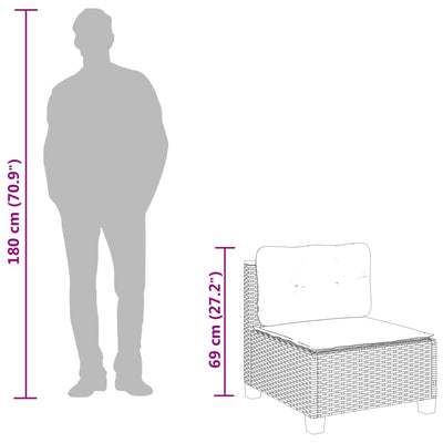 sofasæt til haven 9 dele med hynder polyrattan sort