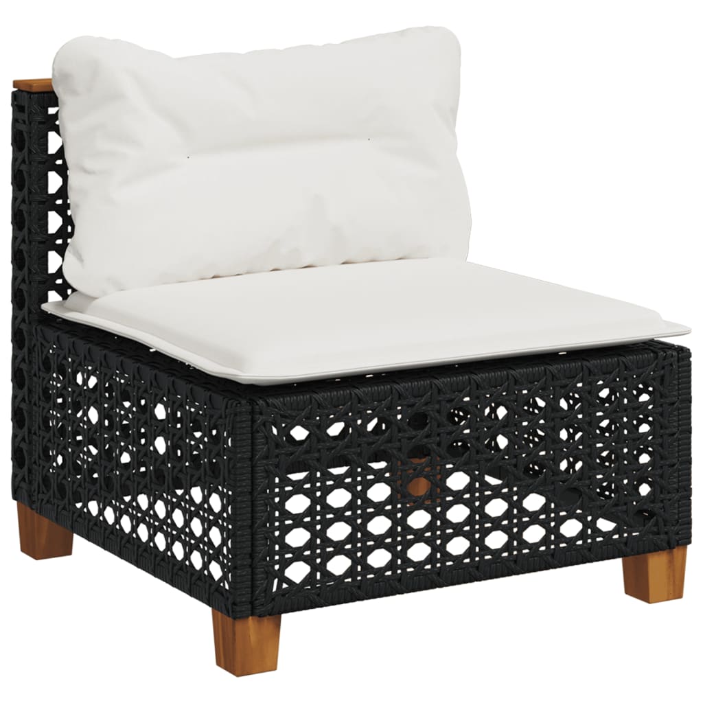 sofasæt til haven 8 dele med hynder polyrattan sort