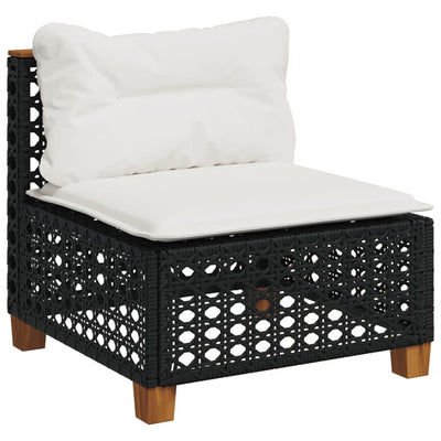 sofasæt til haven 8 dele med hynder polyrattan sort