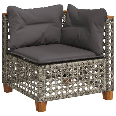 sofasæt til haven 8 dele med hynder polyrattan grå