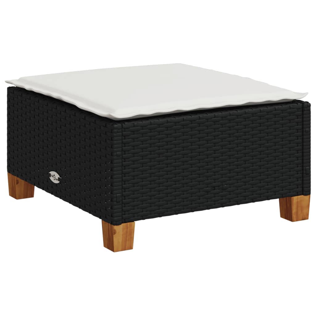 sofasæt til haven 9 dele med hynder polyrattan sort