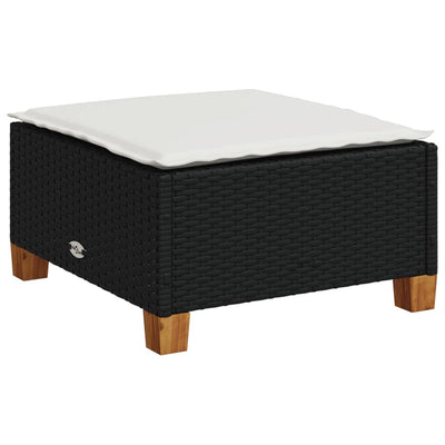 sofasæt til haven 9 dele med hynder polyrattan sort