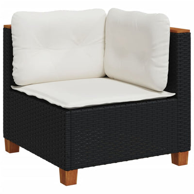 sofasæt til haven 9 dele med hynder polyrattan sort