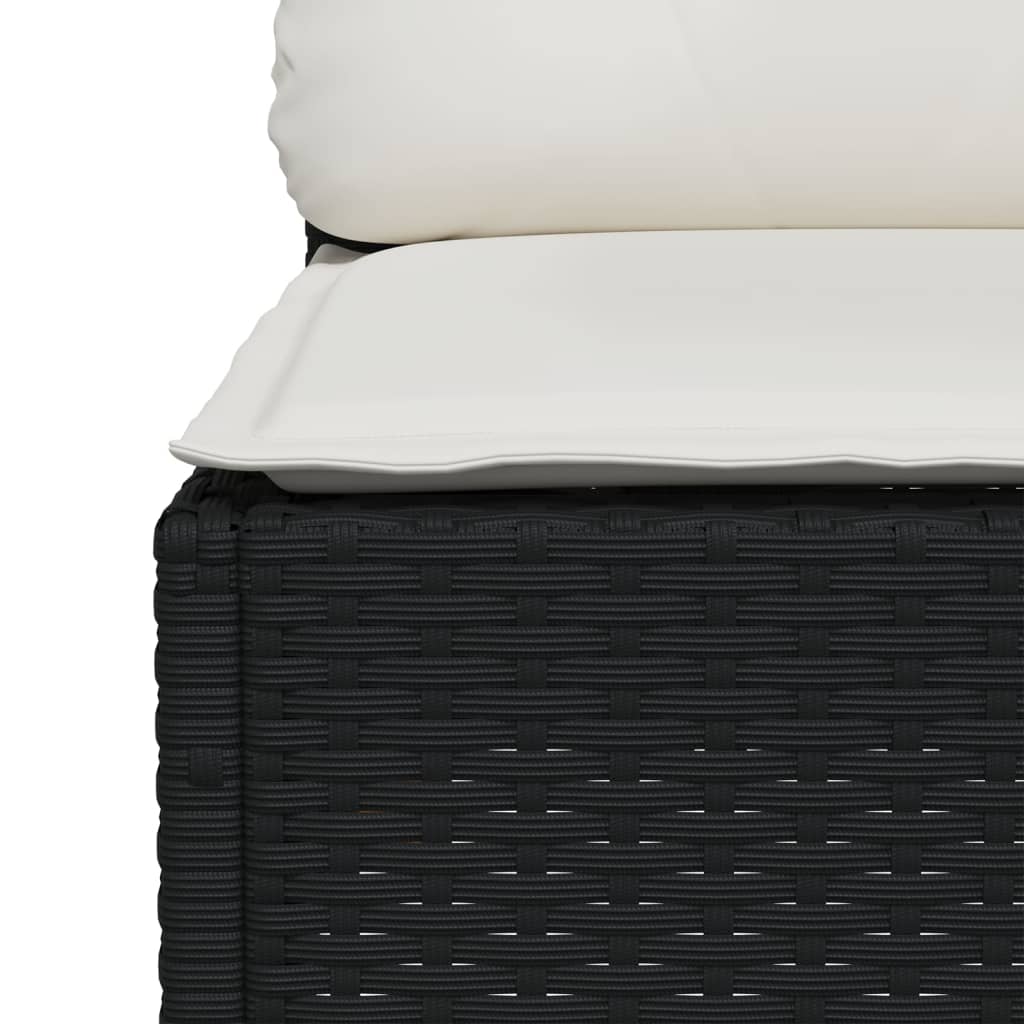 sofasæt til haven 9 dele med hynder polyrattan sort