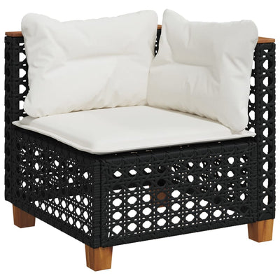 sofasæt til haven 11 dele med hynder polyrattan sort