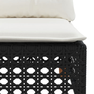 sofasæt til haven 11 dele med hynder polyrattan sort