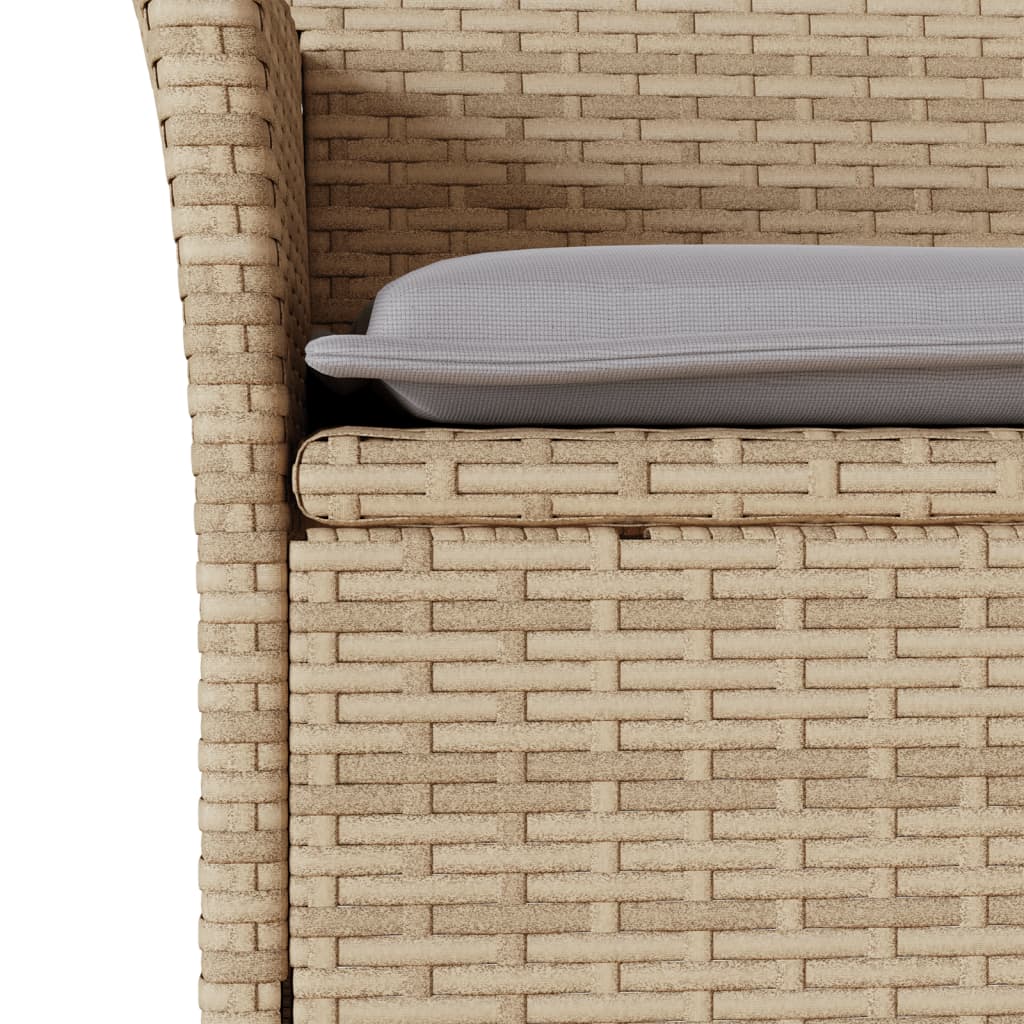 spisebordssæt til haven 7 dele med hynder polyrattan og glas