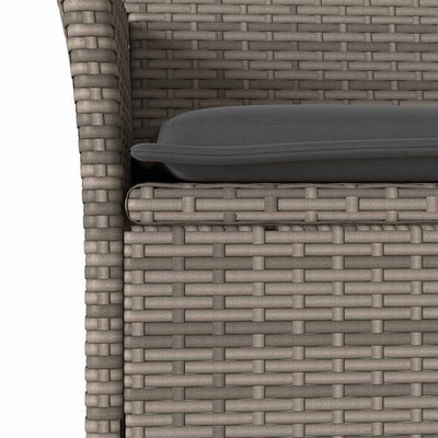 spisebordssæt til haven 5 dele med hynder polyrattan akacie grå