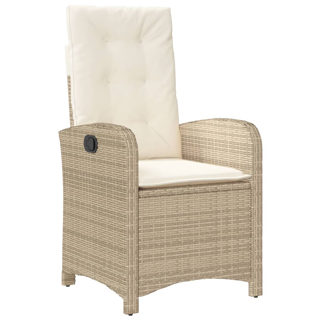spisebordssæt til haven 5 dele med hynder polyrattan beige