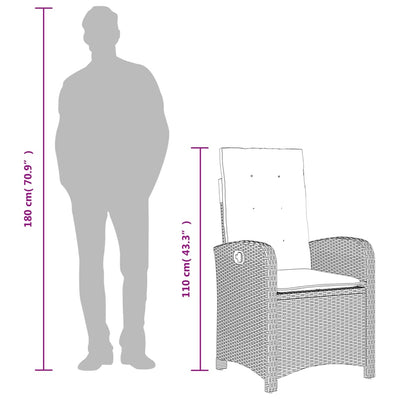 spisebordssæt til haven 5 dele med hynder polyrattan beige
